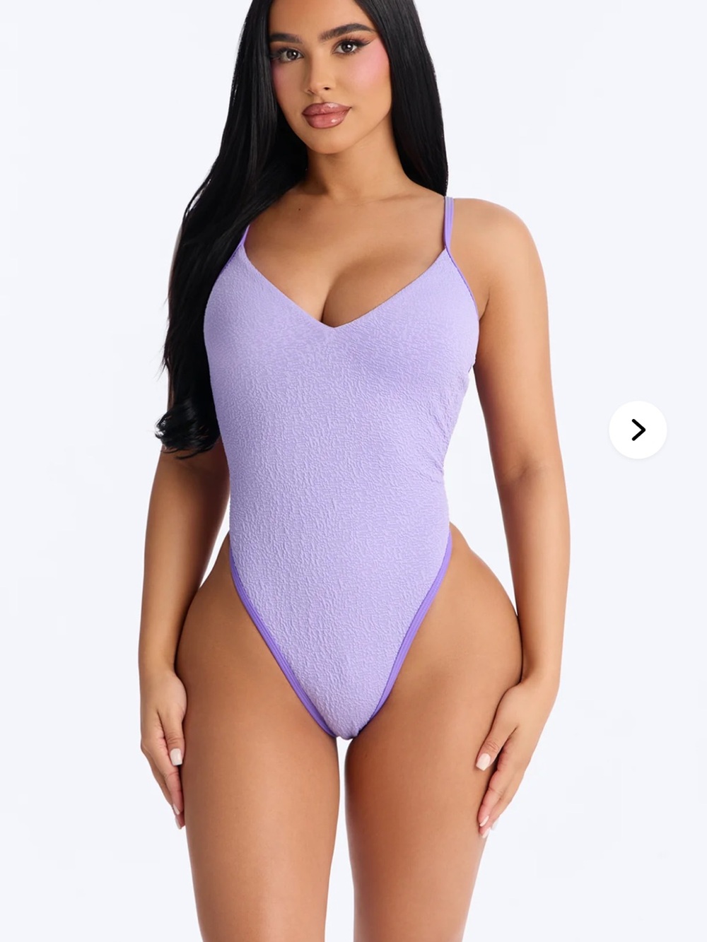 XL Lilac Textured V-Neck One-Piece Swimsuit nwt